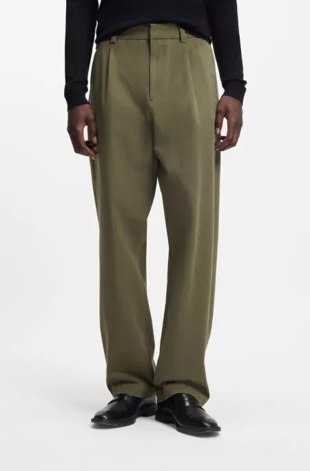 Modern-fit trousers in cotton-blend twill