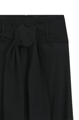 Relaxed-fit trousers in wool-blend gabardine, Black