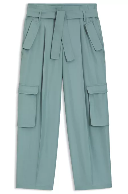 Relaxed-fit trousers in drapey twill