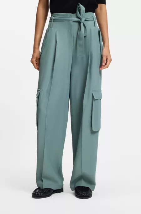 Relaxed-fit trousers in drapey twill