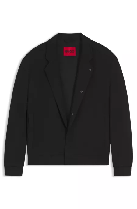 Slim-fit jacket in cotton-blend jersey