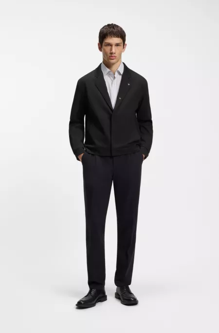 Slim-fit jacket in cotton-blend jersey