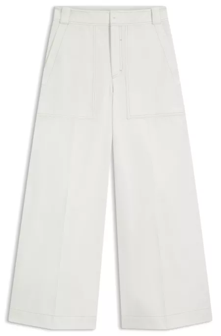 Relaxed-fit trousers in cotton canvas