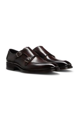 Double-strap monk shoes leather