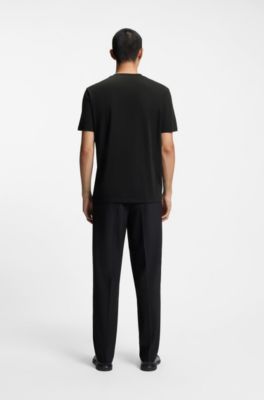 Camiseta de punto de algod&oacute;n con ilustraci&oacute;n estampada, Negro