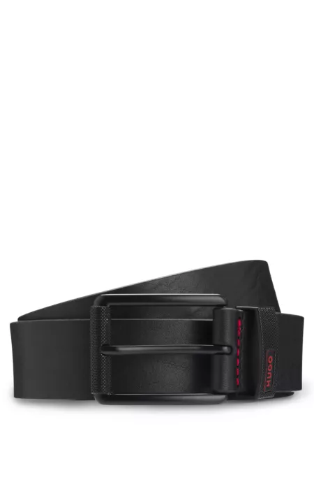 Pin-buckle belt in buffalo leather