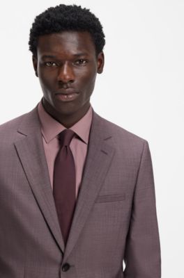 Extra-slim-fit suit in wool-blend poplin, Light Brown