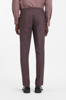 Traje extra slim fit de popel&iacute;n de mezcla de lana, Marr&oacute;n claro