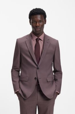 Two-piece extra-slim-fit suit in wool-blend poplin, Light Brown