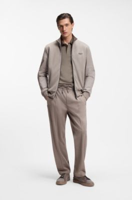 Polo BOSS x ASTON MARTIN de piqu&eacute; de algod&oacute;n y seda, Gris claro