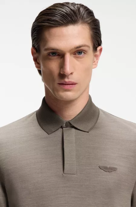 BOSS x ASTON MARTIN polo shirt in wool-cotton piqué