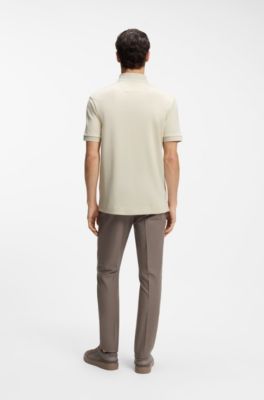 Polo BOSS x ASTON MARTIN de piqu&eacute; de algod&oacute;n y seda, Blanco