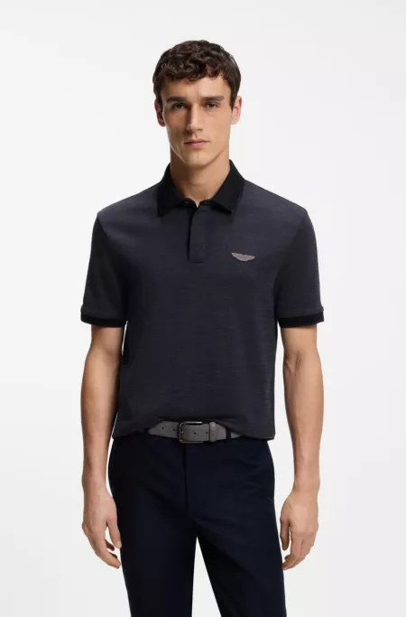 BOSS x ASTON MARTIN polo shirt in wool-cotton piqué