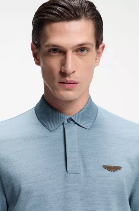 BOSS x ASTON MARTIN polo shirt in wool-cotton piqué