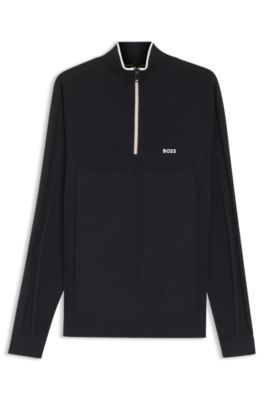 Zip-neck sweater , Dark Blue