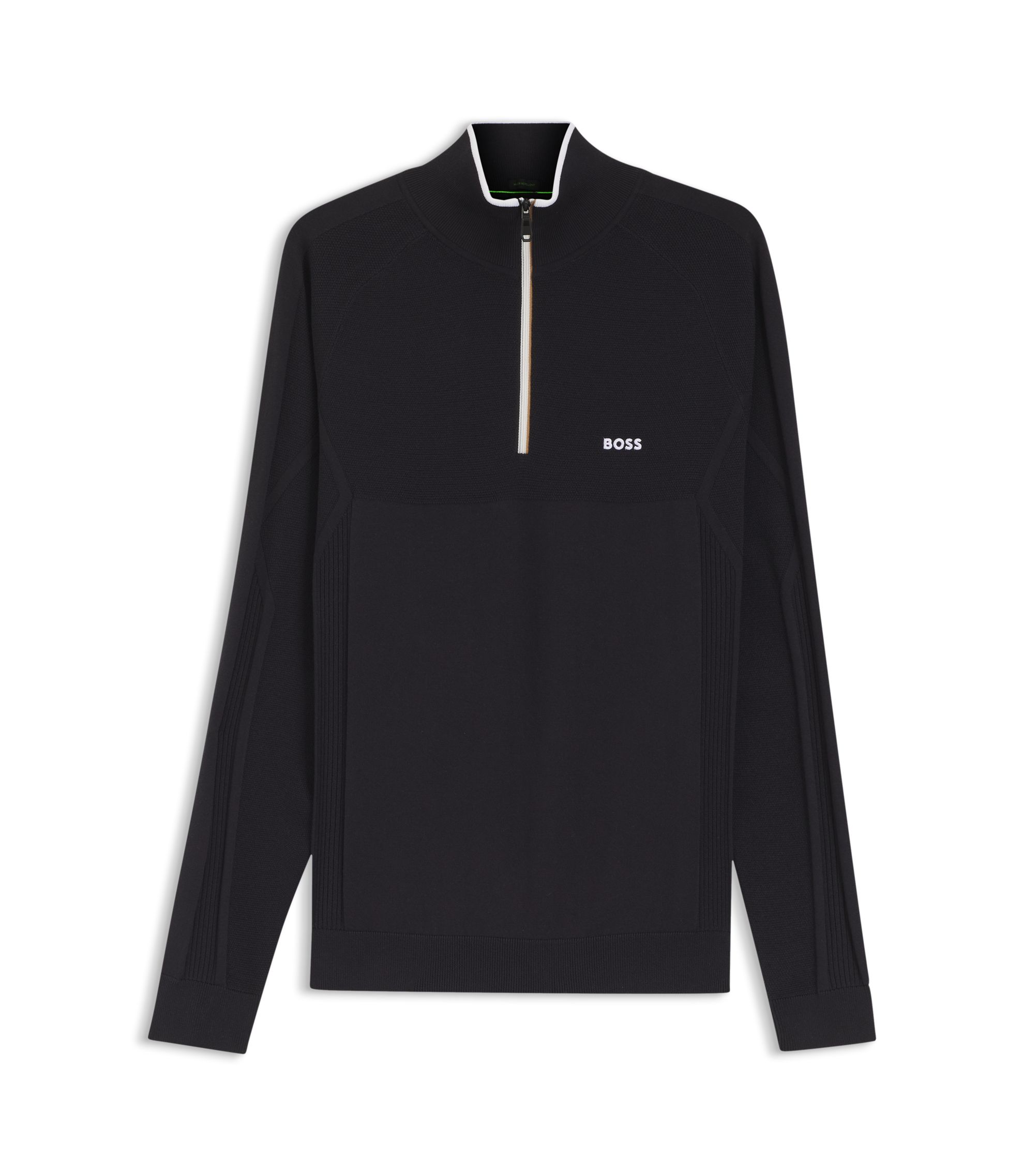 BOSS - Zip-neck sweater - Dark Blue