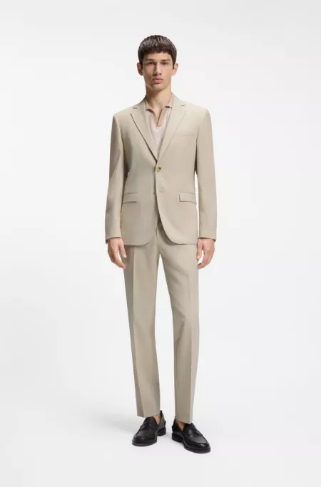 Extra-slim-fit suit jacket in wool-blend poplin