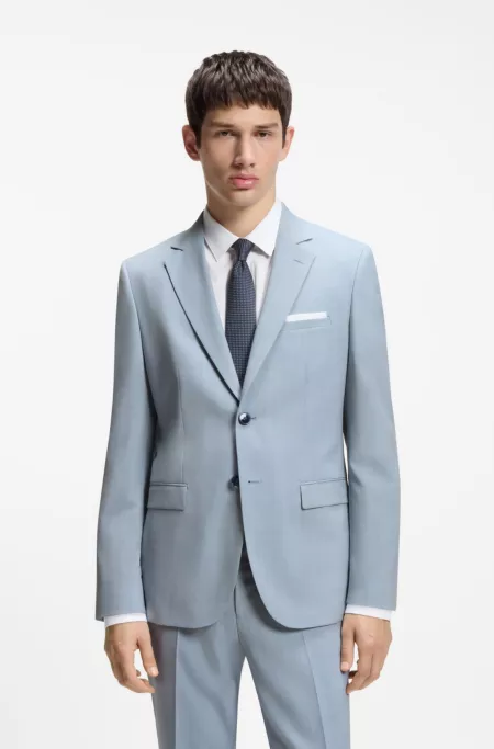Extra-slim-fit suit jacket in wool-blend poplin