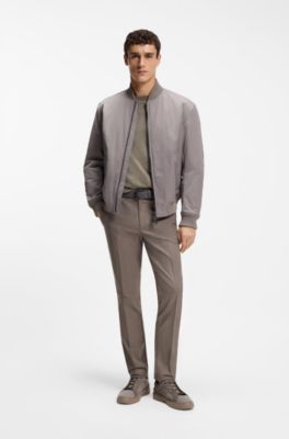 Camiseta BOSS x ASTON MARTIN en jacquard de lana y algod&oacute;n, Gris claro