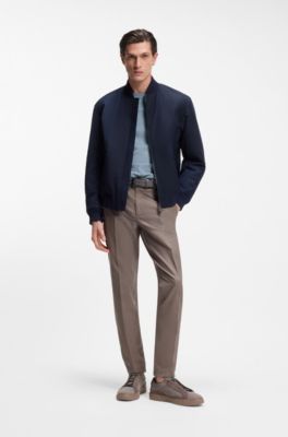 Camiseta BOSS x ASTON MARTIN en jacquard de lana y algod&oacute;n, Celeste