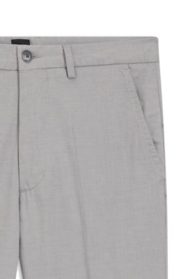 Pantalones slim fit en dobby de algod&oacute;n el&aacute;stico, Plata