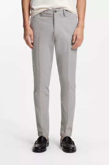 Slim-fit trousers in stretch-cotton dobby