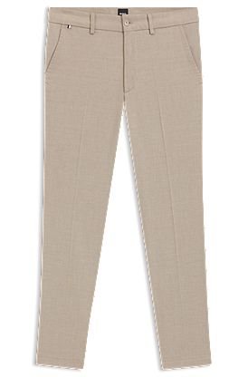 Pantalones slim fit en dobby de algodón elástico