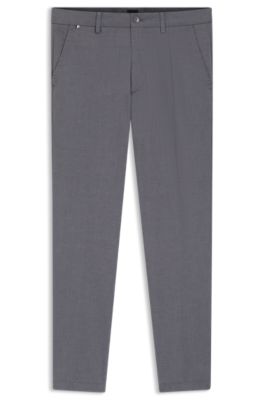 Pantalon Slim en coton stretch fa&ccedil;onn&eacute;, Bleu fonc&eacute;