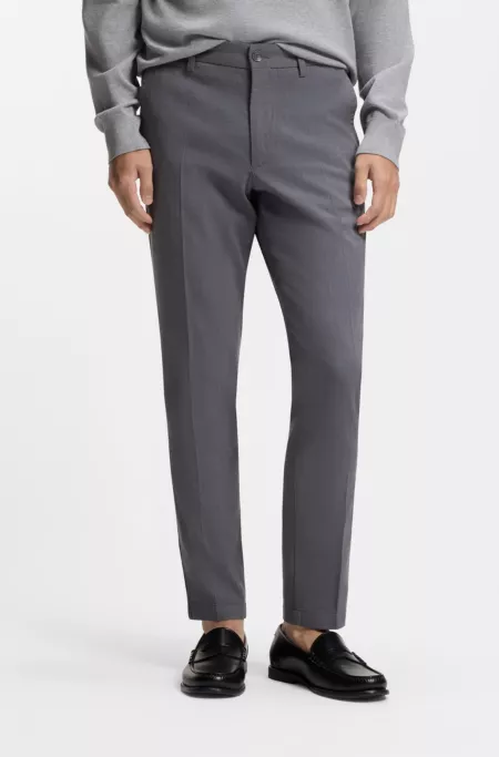 Slim-fit trousers in stretch-cotton dobby