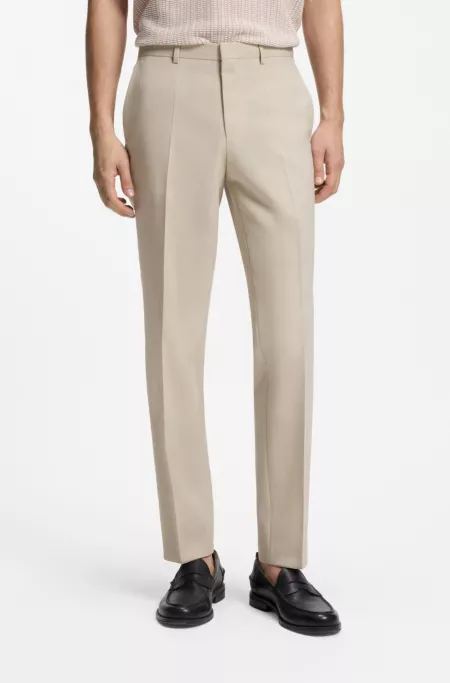 Extra-slim-fit trousers in wool-blend poplin