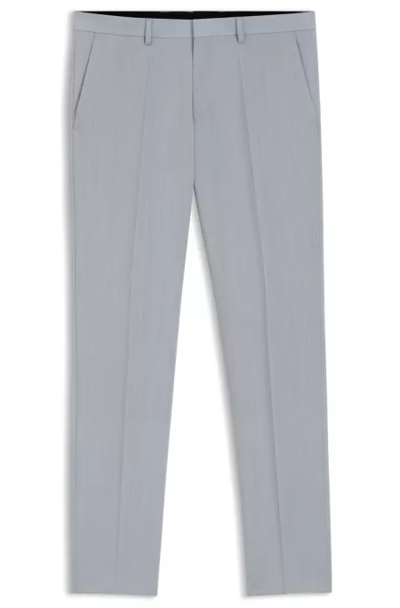 Extra-slim-fit trousers in wool-blend poplin