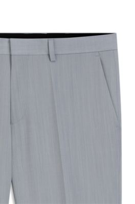 Pantalones extra slim fit en popel&iacute;n de mezcla de lana, Celeste