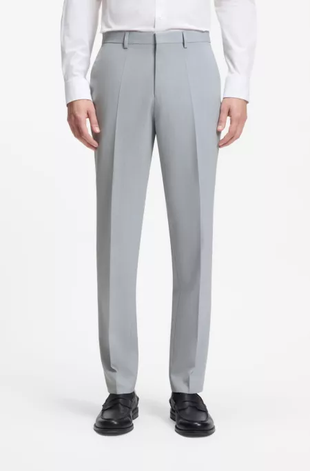 Extra-slim-fit trousers in wool-blend poplin