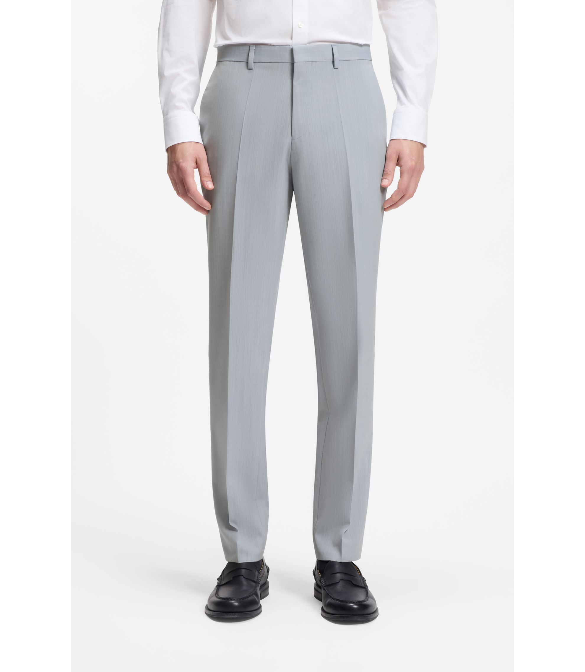 slim fit dress slacks Wool Blend Dress Pants for Tall Men in Raven Blue 36 / 36 / Raven Blue main image 0