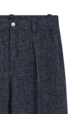 Wide-leg trousers in stretch tweed, Patterned