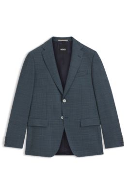 Crease-resistant jacket in a wool blend, Dark Blue