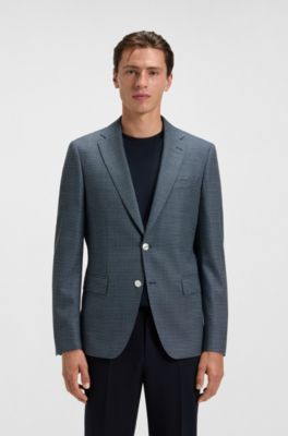 Crease-resistant jacket in a wool blend, Dark Blue