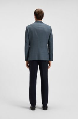 Crease-resistant jacket in a wool blend, Dark Blue