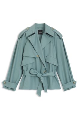 Chaqueta relaxed fit de sarga fluida, Azul