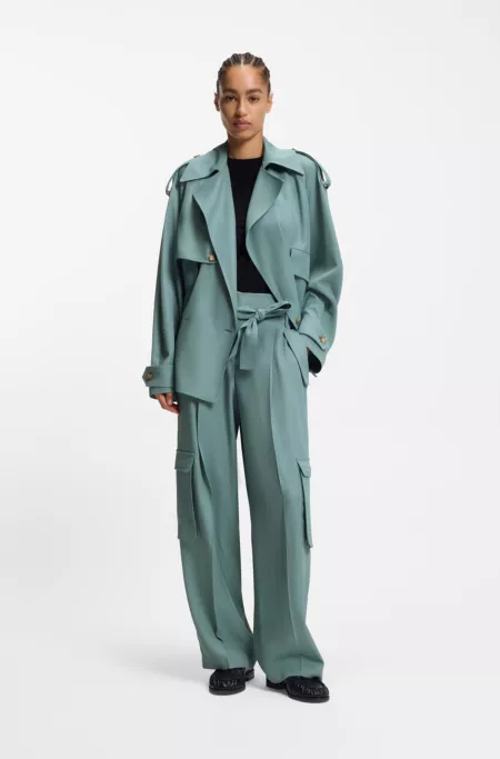 Drapey-twill jacket in a relaxed fit