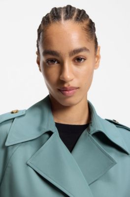 Drapey-twill jacket in a relaxed fit, Blue