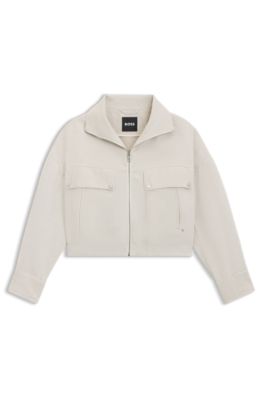 Chaqueta relaxed fit de sarga de lino y algod&oacute;n, Fantas&iacute;a