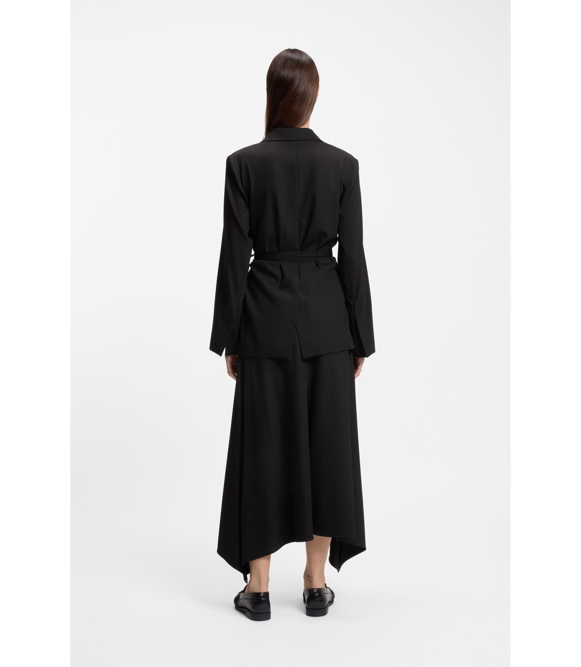 BOSS - Relaxed-fit blazer in wool-blend gabardine - Black