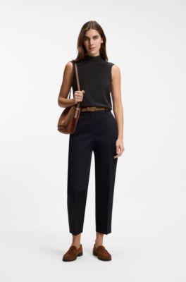 Regular-fit blouse in sandwashed silk, Black