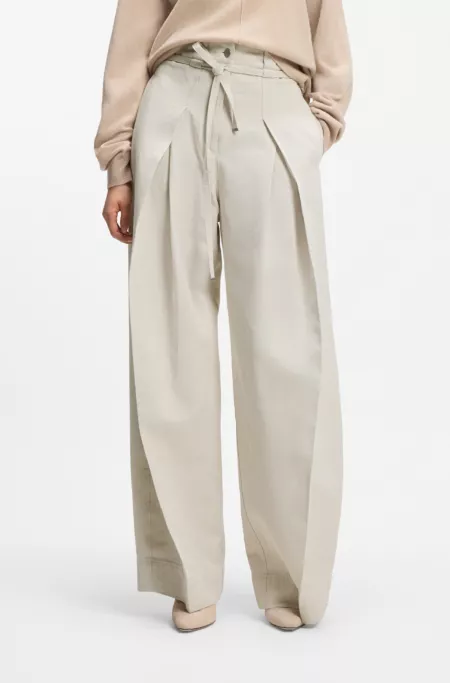 Relaxed-fit trousers in cotton and linen