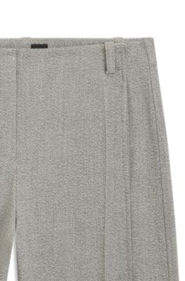 Pantalones regular fit de sarga de tejido sharkskin, Plata