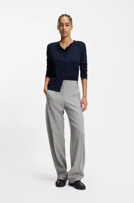Regular-fit trousers in sharkskin twill