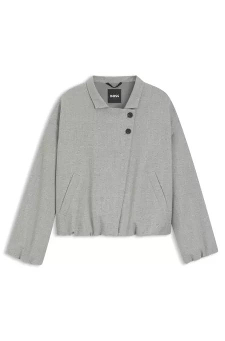 Regular-fit blazer in stretch sharkskin