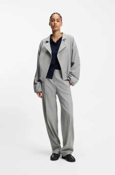 Regular-fit blazer in stretch sharkskin