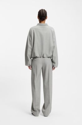 Chaqueta regular fit en tejido sharkskin el&aacute;stico, Plata